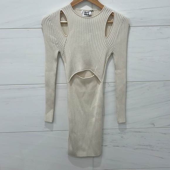 Wolford x Simkhai | NWT Contoured Rib Mini Dress in Ecrue - Size XS - Picture 5 of 11
